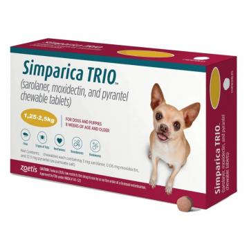 Simparica Trio 1.25 A 2.5 Kg / 1 Comprimido