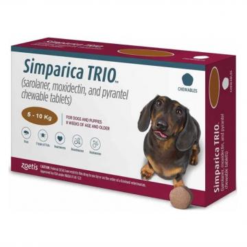 Simparica Trio 5 A 10 Kg / Unidad